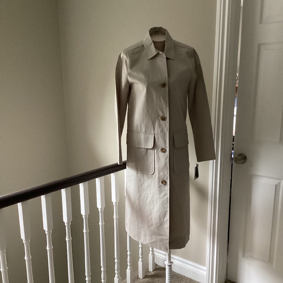 Liz Claiborne Taupe Long Rain Coat - Picture 1 of 9